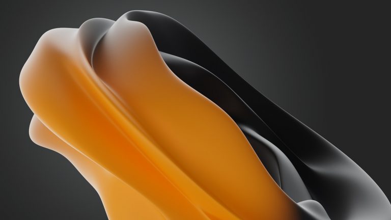 A close up of a black and orange object